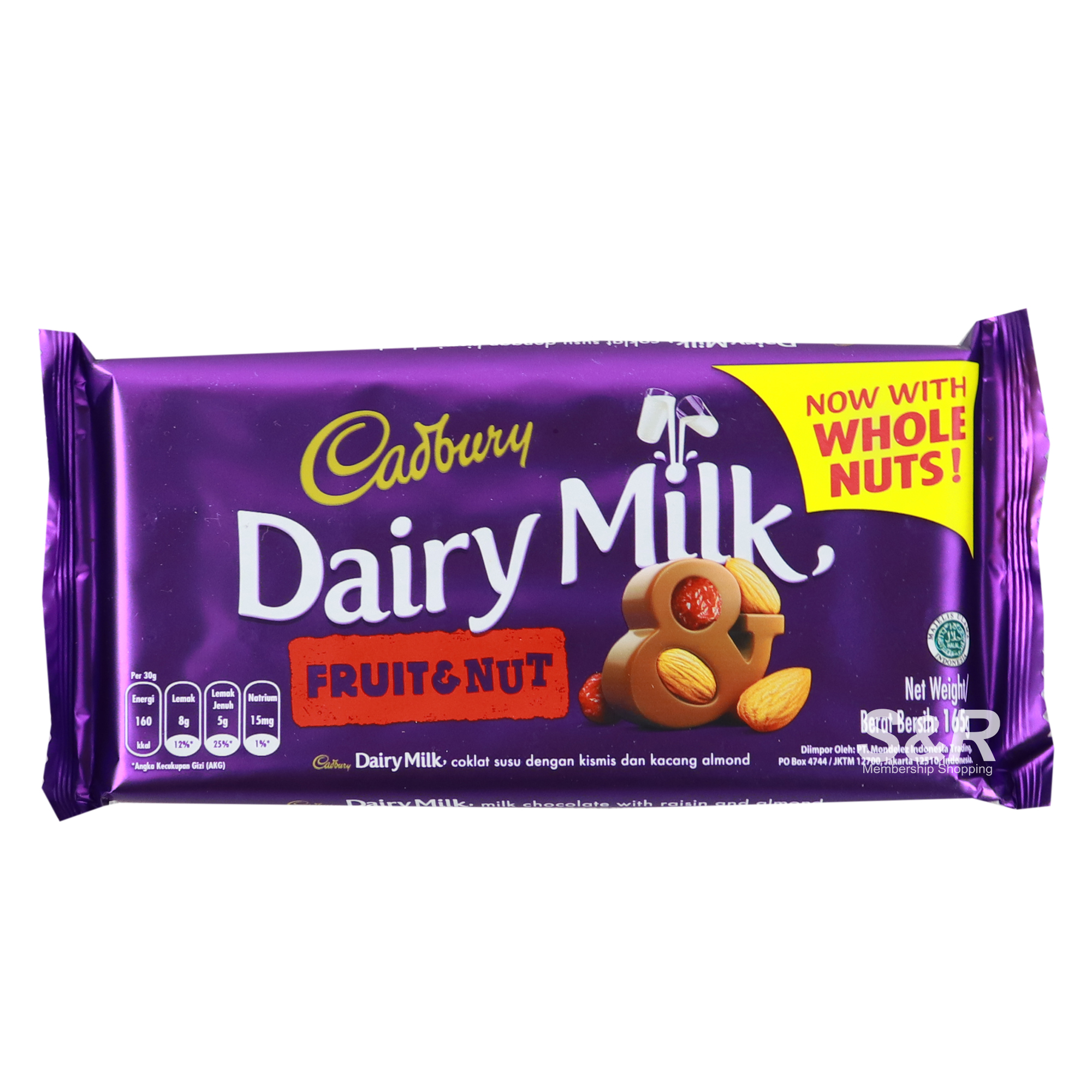 Cadbury Dairy Milk Chocolate Fruit and Nut 165g